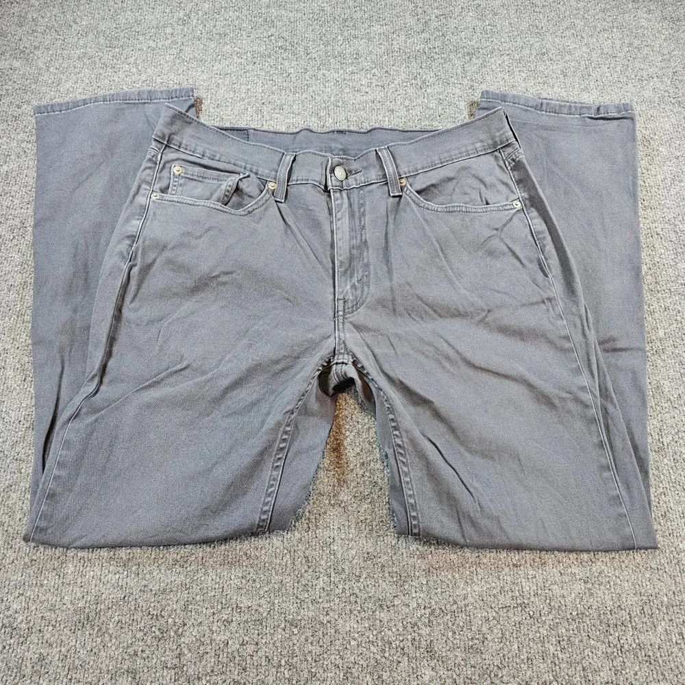 Levi's 514 Mens 34x31 (33x32 Tag) Straight Fit Stretch Gray Pant Casual Workwear